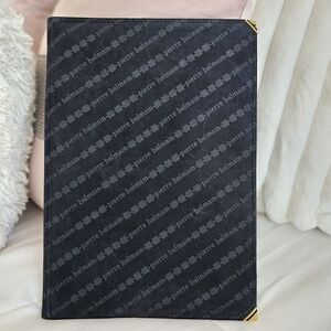 Pierre Balmain Black Portfolio with Gold Corners